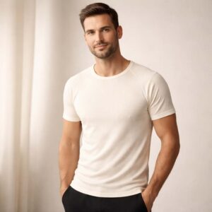 גופיה אנגורה לגברים שרוול קצר