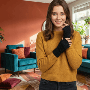 כפפות אנגורה אצבעות פתוחות